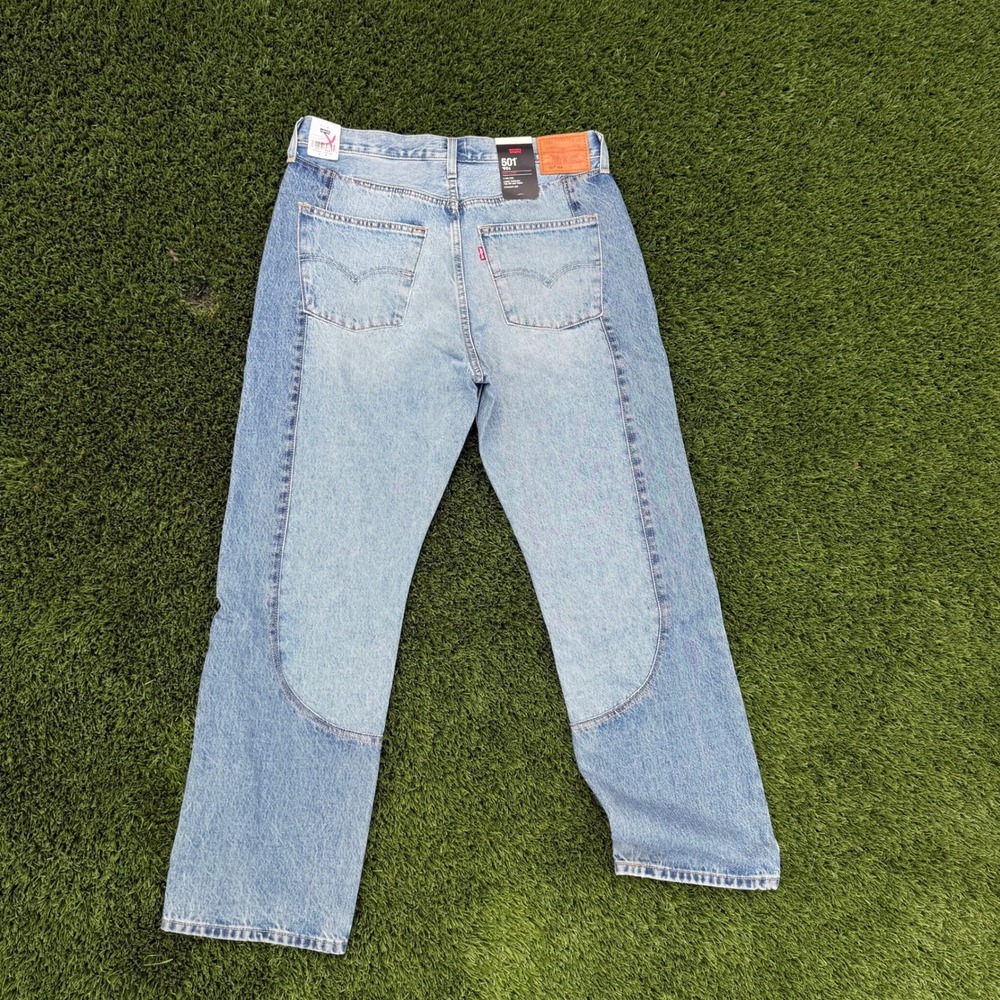 Levi's 501 90s Western Chaps  JeansLight Wash Straight Leg 31x30 New With Tag - Picture 5 of 9